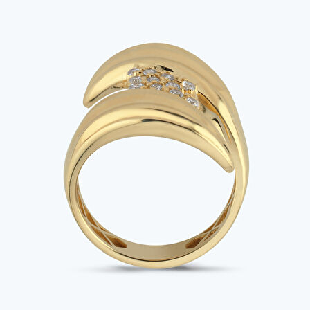 Altın Bombeli Taşlı Yüzük