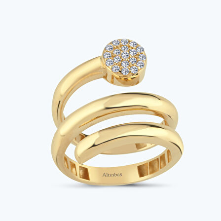 Altın Taşlı Dolama Yüzük