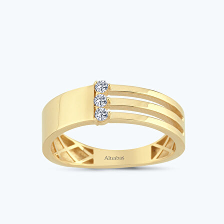 Altın Üç Taş Yüzük