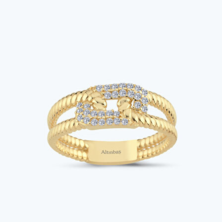 Altın Taşlı Burgu Yüzük