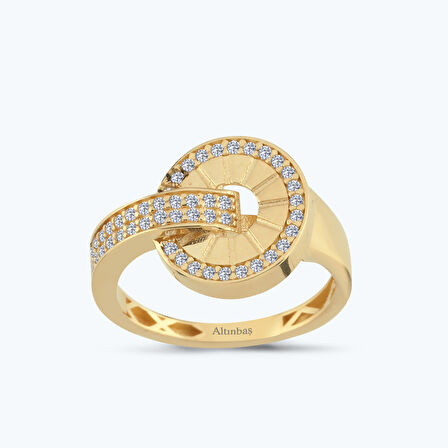 Altın Taşlı Yuvarlak Yüzük