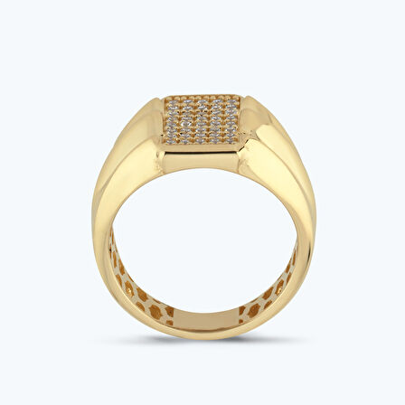 Altın Bombeli Taşlı Yüzük