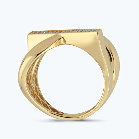 Altın Sıra Taş Çapraz Yüzük