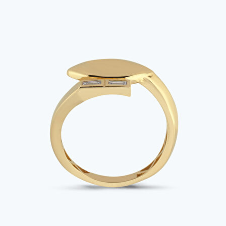 Altın Baget Taş Elips Yüzük