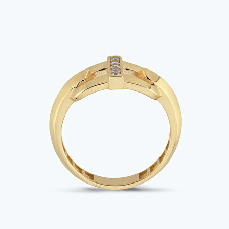 Altın Taşlı Çengel Yüzük