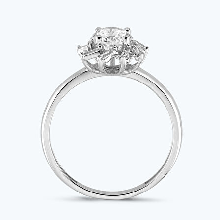 Altın Baget Taş Çiçek Yüzük