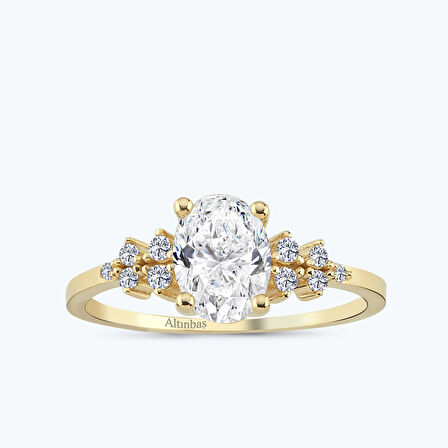 Altın Vintage Oval Yüzük