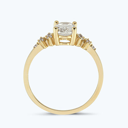 Altın Vintage Oval Yüzük