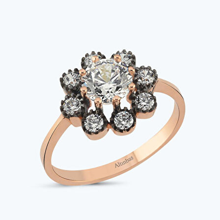 Altın Vintage Çiçek Yüzük