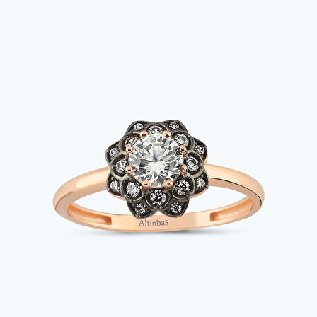 Altın Vintage Çiçek Yüzük