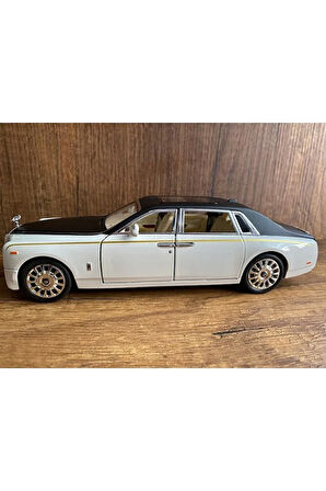Rolls Royce Model Araba Beyaz Rolls Royce Scale Diecast Araba Ön Far Arka Stop Işıklı Kapılar Açılır