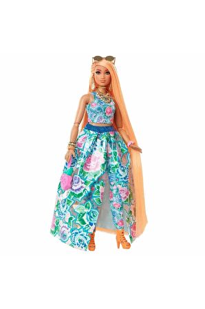 Barbie Extra Çiçekli Kostümlü Bebek Oyuncak Barbie Extra Şık Bebek Ve Yavru Kedisi Hhn14