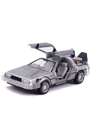 1:24 Back To The Future & Time Machine Model Araba Geleceğe Dönüş Bölüm Iı 2 Delorean Zamanı Işıklı