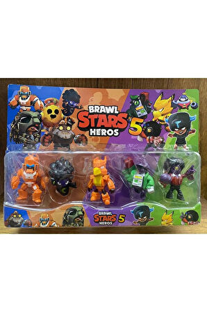 Oyuncak Brawl Stars Figür 5'li Brawl Stars Heros 5 Figür Ve Oyun Karakter Seti