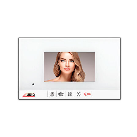 AUDIO 001180B Bus Plus 4.3"Görüntülü Diafon Mekani̇k Butonlu - Beyaz Şase