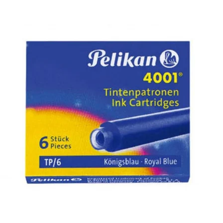 Pelikan 4001 Royal Dolma Kalem Kartuşu Mavi Küçük Pl-301176-Ktma 6 Lı Paket