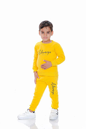ALWAYS BASKILI ÜÇ İPLİK ÇOCUK EŞOFMAN TAKIM