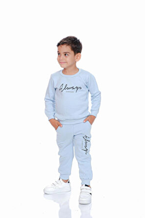 ALWAYS BASKILI ÜÇ İPLİK ÇOCUK EŞOFMAN TAKIM