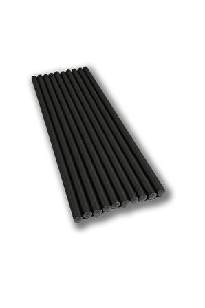 Kağıt Kaplı Siyah Kağıt Pipet 300 Adet