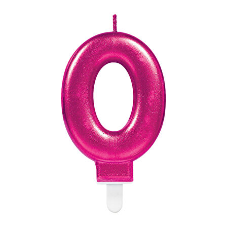 Mum Fuşya Pembe ışıltılı 0 Yaş mumu Koyu Pembe 8cm büyük doğum günü mumu