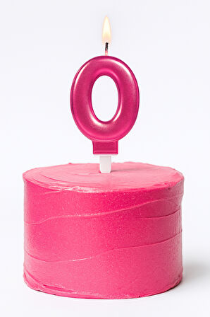 Mum Fuşya Pembe ışıltılı 0 Yaş mumu Koyu Pembe 8cm büyük doğum günü mumu