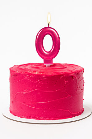 Mum Fuşya Pembe ışıltılı 0 Yaş mumu Koyu Pembe 8cm büyük doğum günü mumu