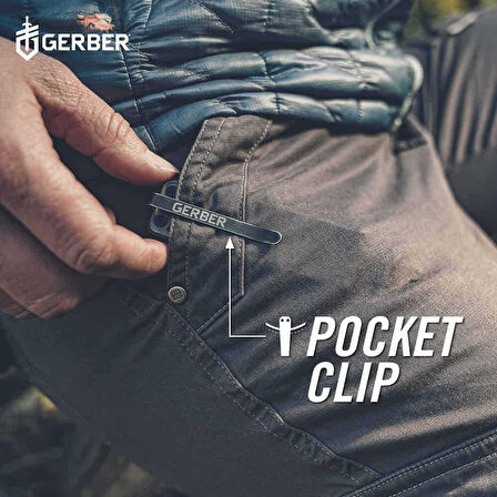 Gerber Gear Lockdown 10-in -1 Çok Amaçlı Çakı - Survival Kazıma Çubuğu - Gümüş