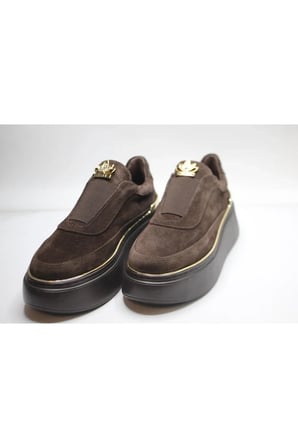 KADIN HAKİKİ KAHVE SÜET DERİ GÜNLÜK SNEAKER