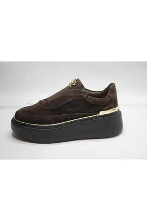KADIN HAKİKİ KAHVE SÜET DERİ GÜNLÜK SNEAKER