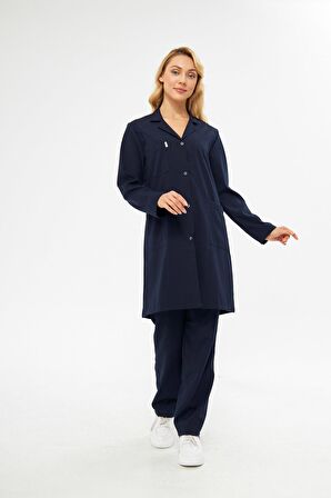 Alpaka Hastane Kadın Lacivert Önlük