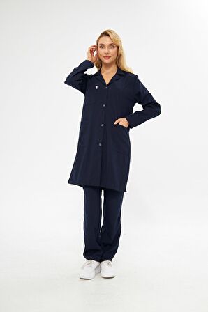 Alpaka Hastane Kadın Lacivert Önlük