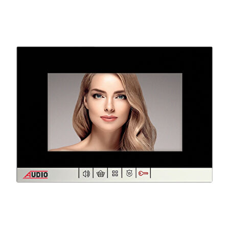 AUDIO 001464A (001191)  Bus Plus 7"Görüntülü Diafon Mekanik Butonlu Handsfree  Vi̇lla Set Si̇yah