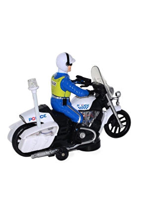 Oyuncak Pilli Işıklı Ve Sesli Hareket Edebilen Polis Motor Eğitici Oyuncak Polis Figürü