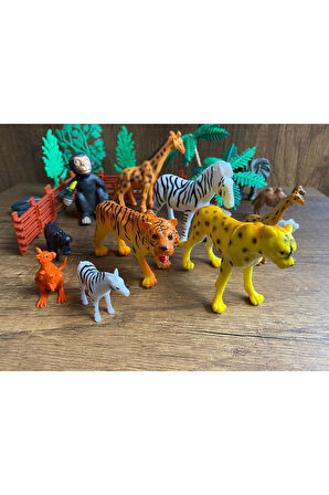 Oyuncak Vahşi Hayvanlar Seti Zebra Zürafa Maymun Deve Kanguru 21 Parça Vahşi Havyan Seti