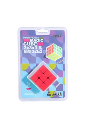 Eğitici Zeka Geliştirici Beceri Kazandıran İkili Magic Cube Zeka Küpü 3x3 x 5.5 Cm
