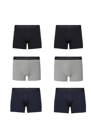 Erkek Pamuklu Likralı Boxer 3 Renk 6'lı Paket