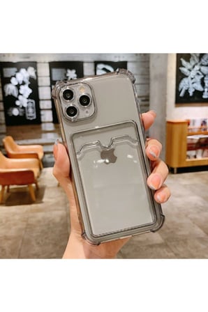 Şeffaf Kartlıklı Kamera Korumalı Kılıf Iphone 11 Uyumlu