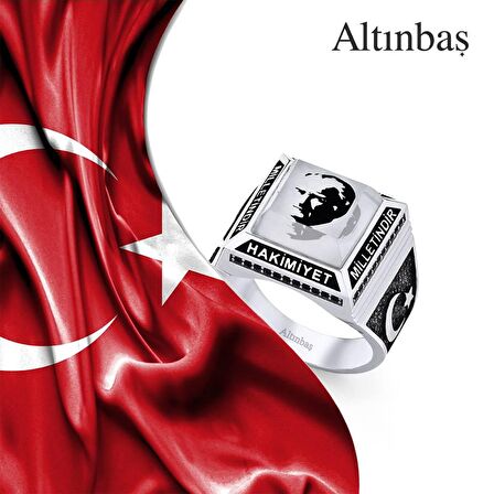 Altın Hakimiyet Milletindir Erkek Yüzük