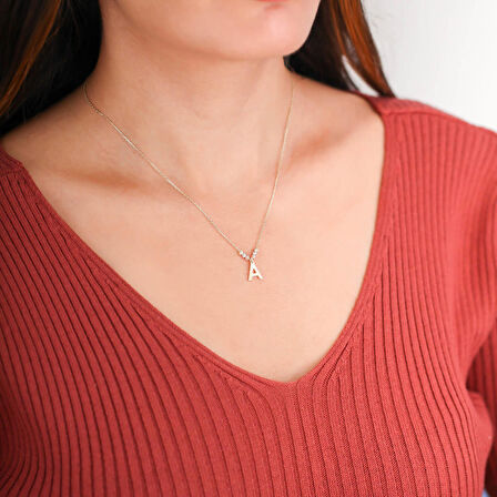 Altın A Harfi Kolye