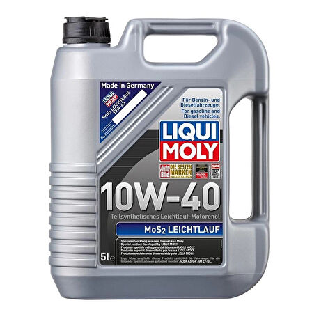 Liqui Moly 10W40 Motor Yağı Kısmi Sentetik Mos2'Li Leichtlauf 5 Litre (2184) 10W-40 Motor Yağı