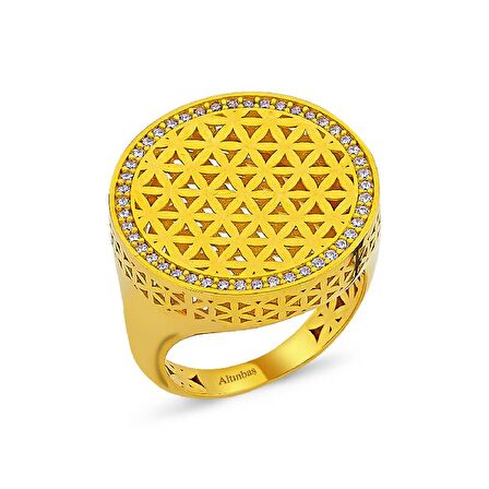 22 Ayar Altın Yaşam Çiçeği Yüzük