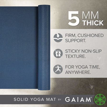 Yoga Matı - Tüm Yoga, Pilates ve Zemin Egzersizleri İçin 173 cm x 61 cm x 0,5 cm Boyutlarında, Kalın, Kaymaz Premium Yoga Matı
