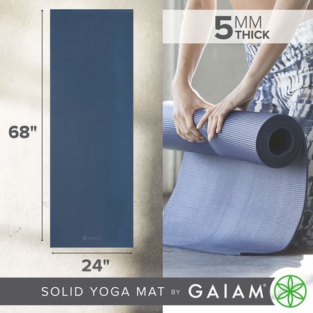 Yoga Matı - Tüm Yoga, Pilates ve Zemin Egzersizleri İçin 173 cm x 61 cm x 0,5 cm Boyutlarında, Kalın, Kaymaz Premium Yoga Matı