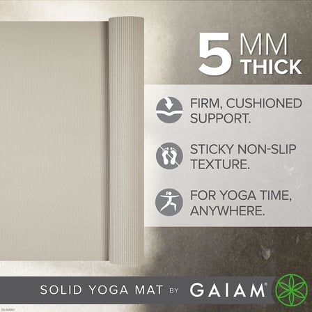 Yoga Minderi Premium Düz Renk Kaymaz Egzersiz ve Fitness Minderi, Her Türlü Yoga, Pilates ve Zemin Egzersizleri, Kumtaşı, 5 mm