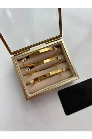 Gold Ajda 3'lü Çelik Bileklik – Minimal ve Modern Tasarım