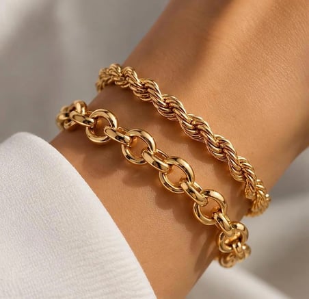 Gold Çift Zincir Bileklik – Şık ve Modern Tasarım