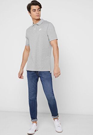 Nike Standart Fit Pamuklu Polo Tişört GRİ