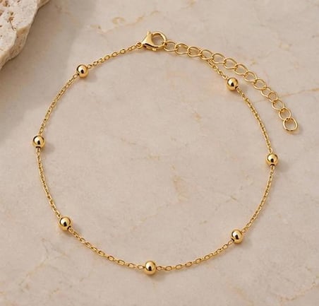 Gold Toplu Boncuklu Halhal