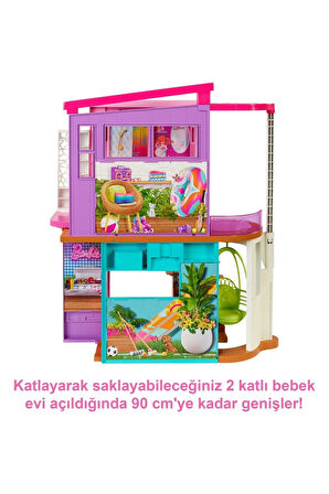 Tatil Evi (107 Cm), 30'dan Fazla Parçasıyla 2 Katlı, 6 Odalı, Salıncaklı