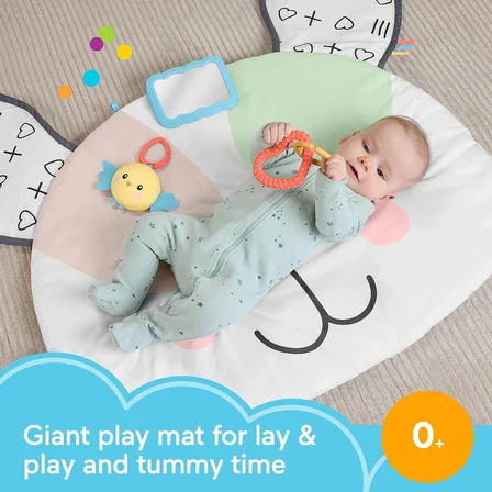 Fisher-Price Sevimli Köpekçik Büyük Oyun Minderi ve duyusal gelişim aktiviteleri HYR51